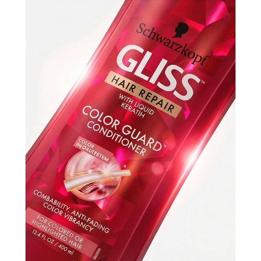 Schwarzkopf Gliss Hair Repair Set of‎ 2 Oil Nutritive & Color Guard 13.6oz NOS